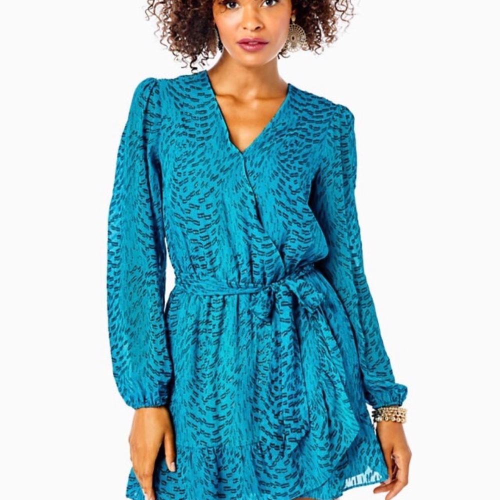 Lilly Pulitzer Teal Patterned Romper